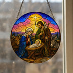 Lux Mundi Glass Suncatcher - Catholic Suncatcher, styled in the home