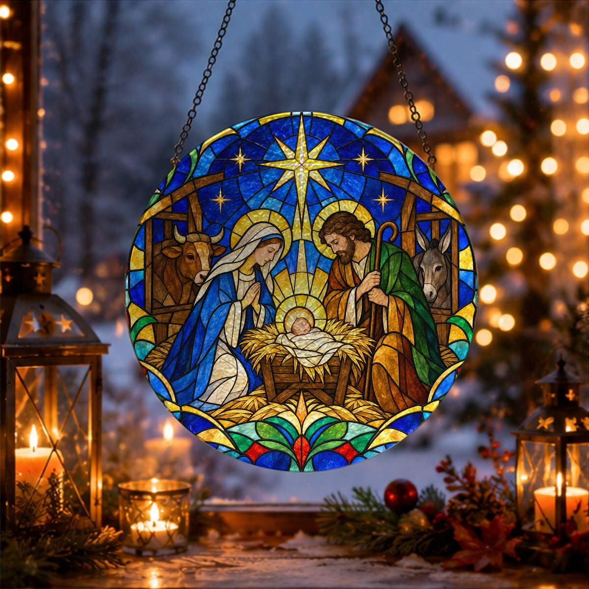 Lux Mundi II Glass Suncatcher - Catholic Suncatcher, gift presentation