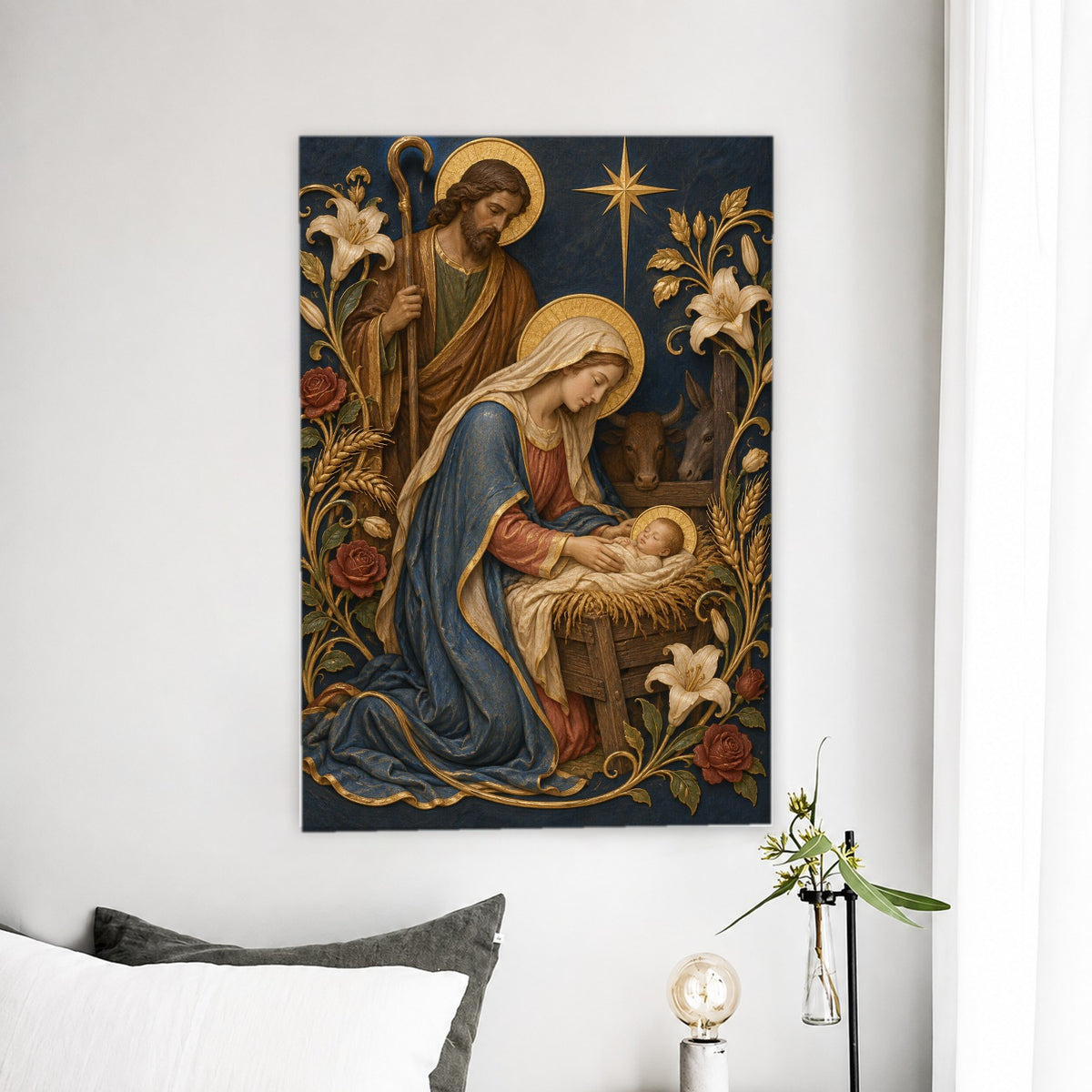 Lux Mundi III Canvas Wall Art - Catholic Wall Art, detail view