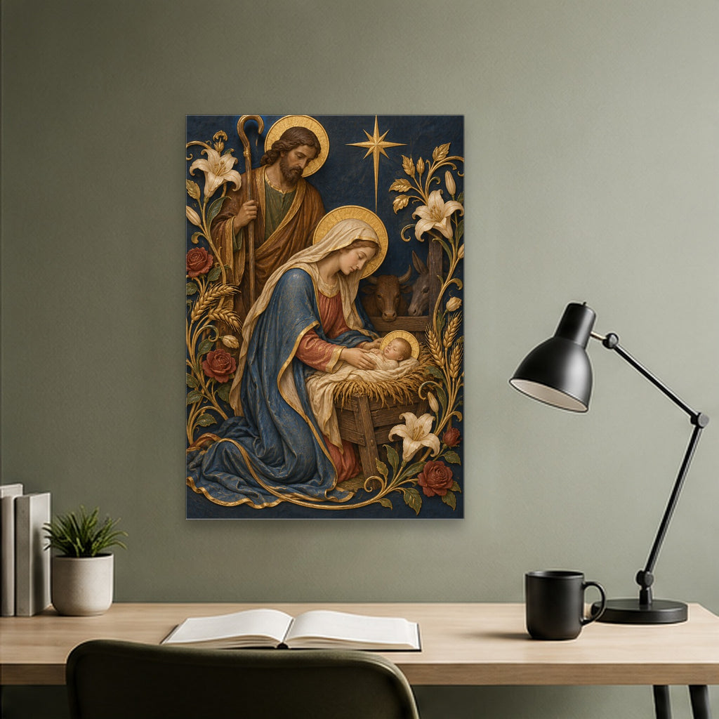 Lux Mundi III Canvas Wall Art - Catholic Wall Art, close-up of the print