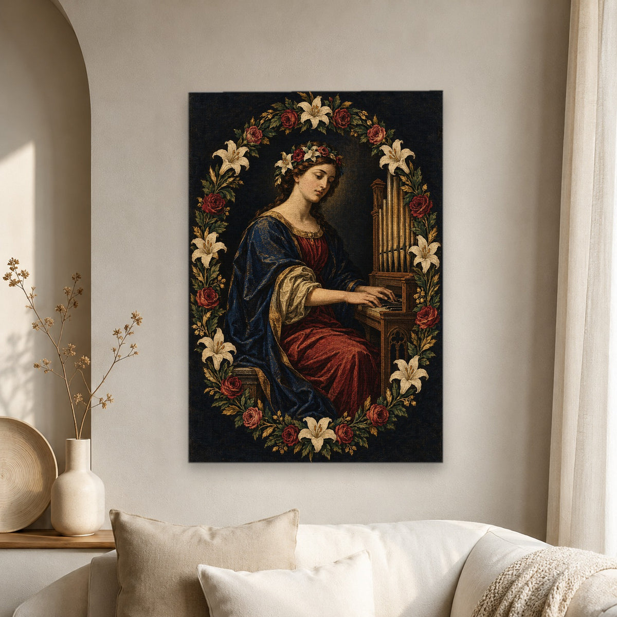Lux Sanctorum II Canvas Wall Art - Catholic Wall Art, scale reference