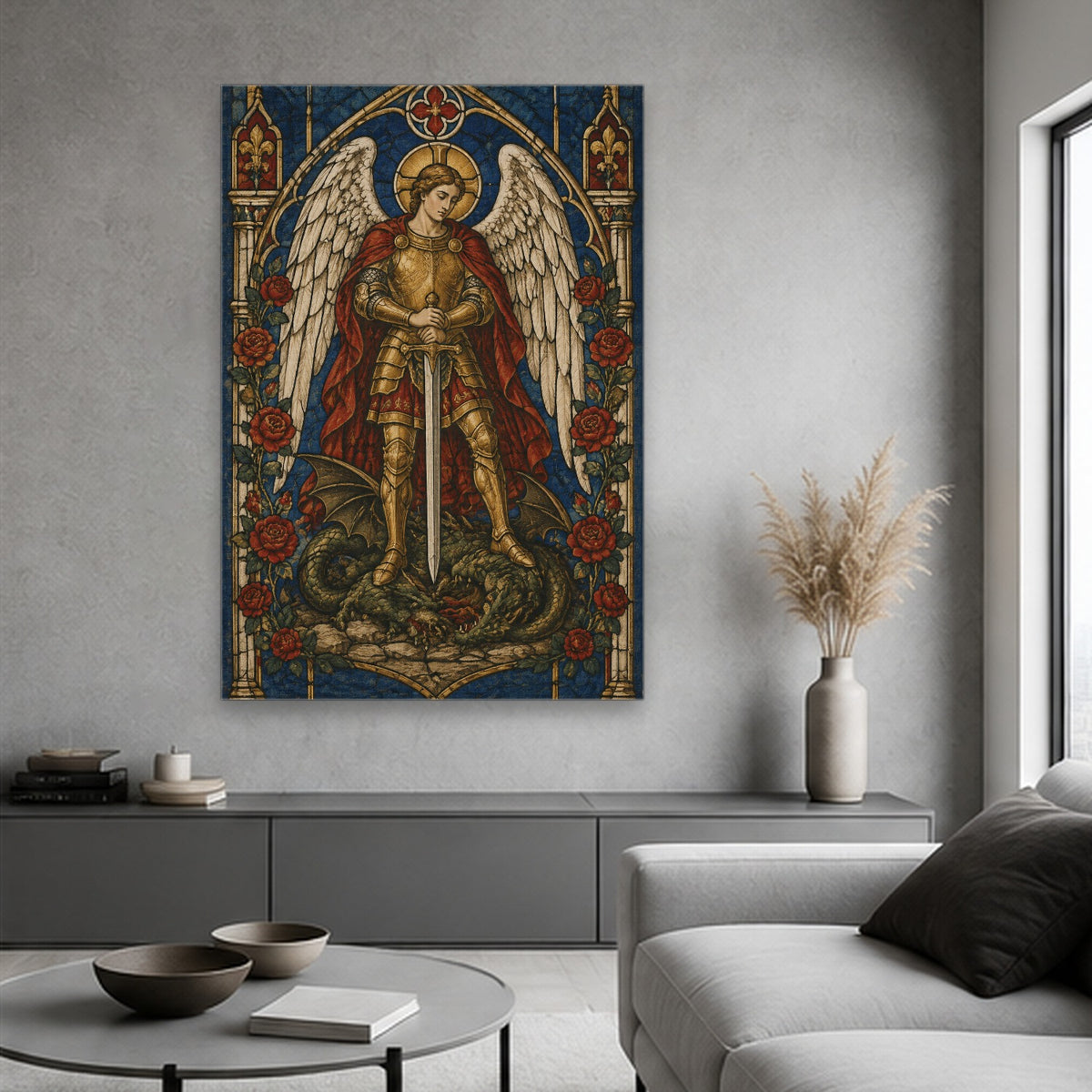 Lux Sanctorum III Canvas Wall Art - Catholic Wall Art, hanging display