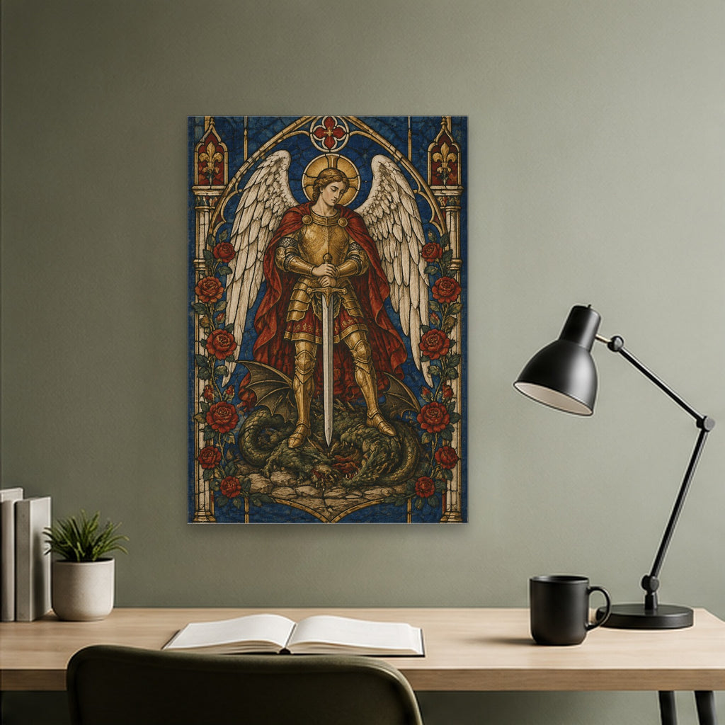 Lux Sanctorum III Canvas Wall Art - Catholic Wall Art, close-up of the print