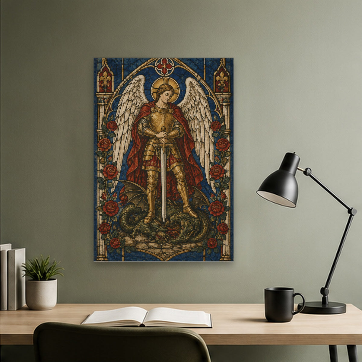 Lux Sanctorum III Canvas Wall Art - Catholic Wall Art, close-up of the print