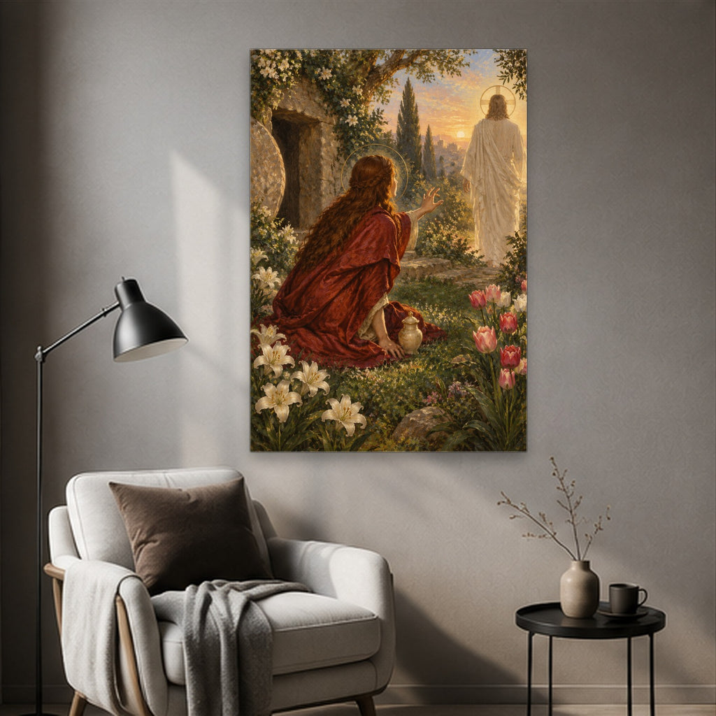 Magdalena Horti Canvas Wall Art - Catholic Wall Art, styled in the home