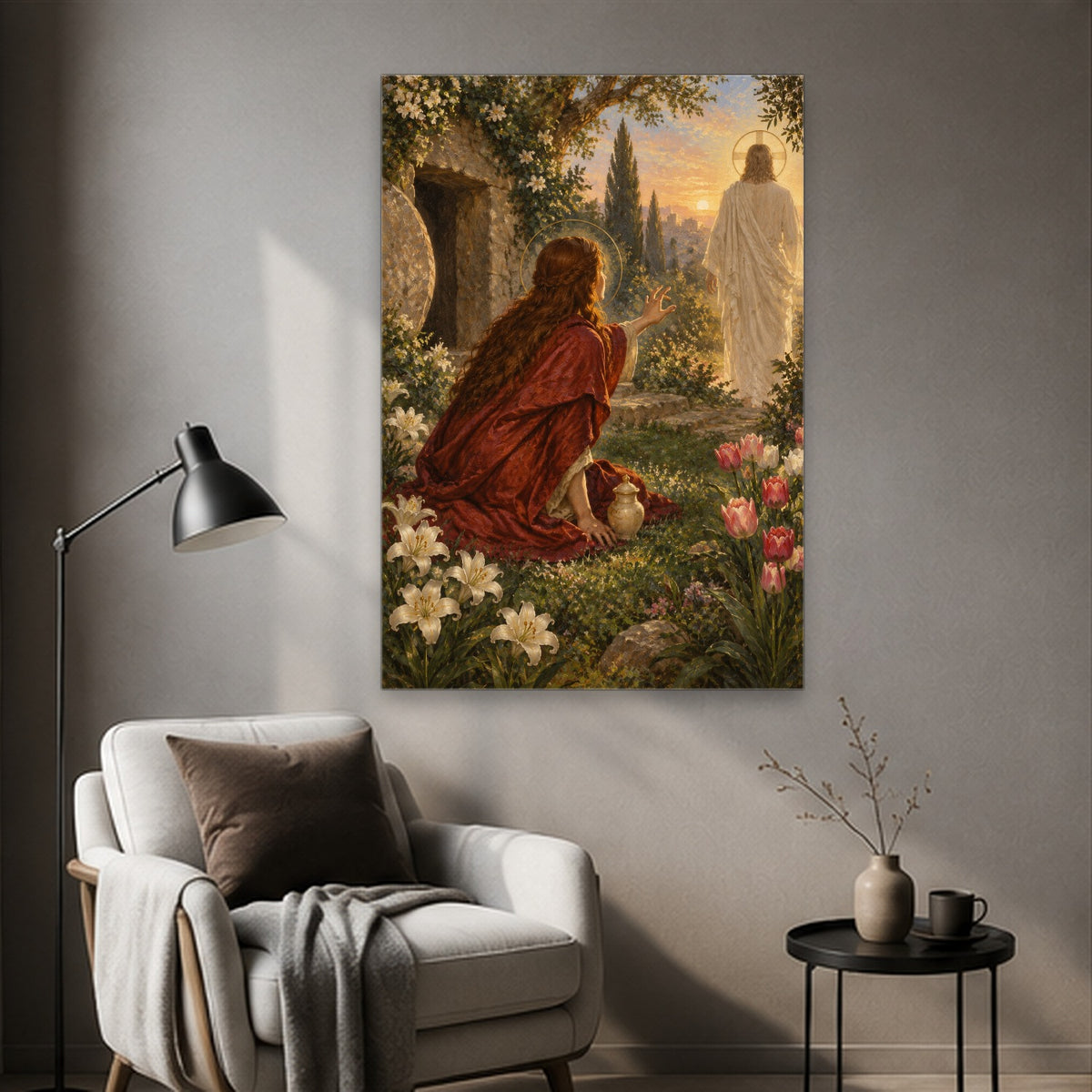 Magdalena Horti Canvas Wall Art - Catholic Wall Art, styled in the home