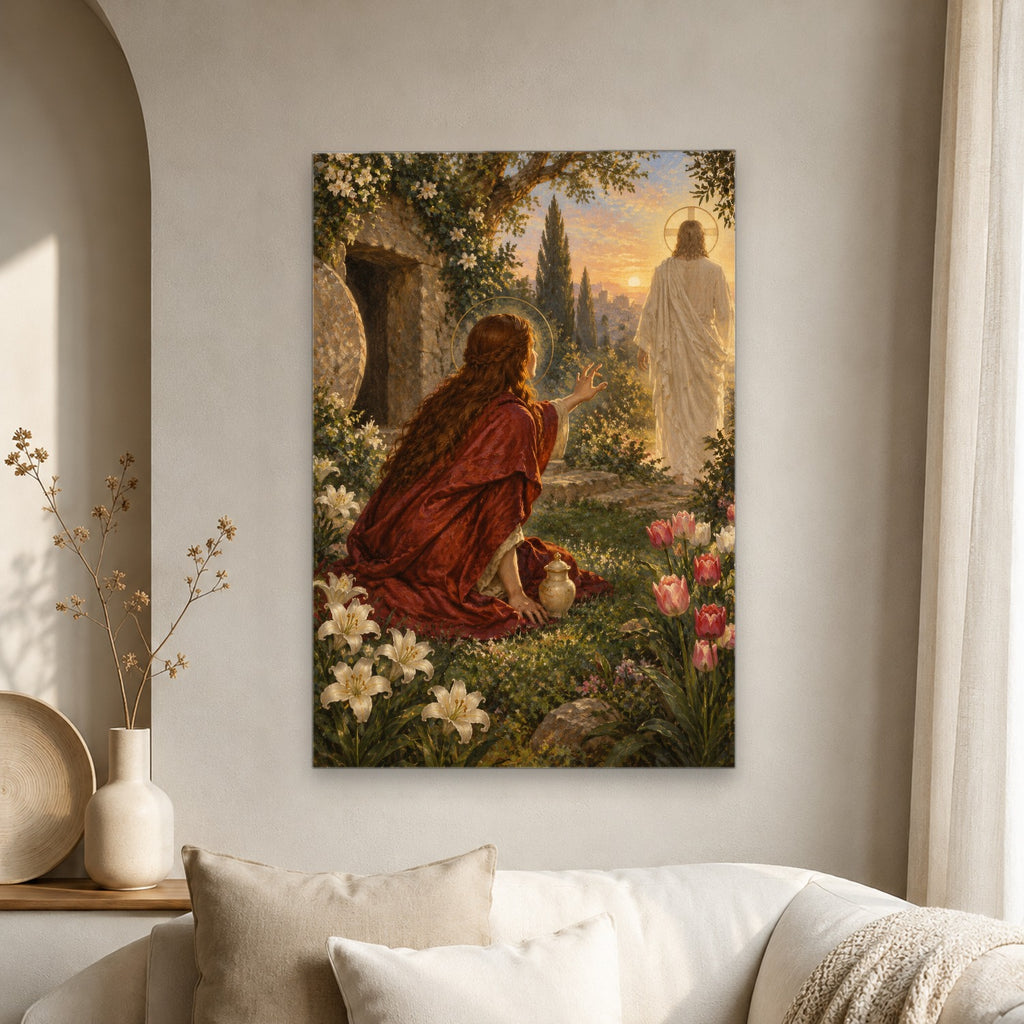Magdalena Horti Canvas Wall Art - Catholic Wall Art, scale reference