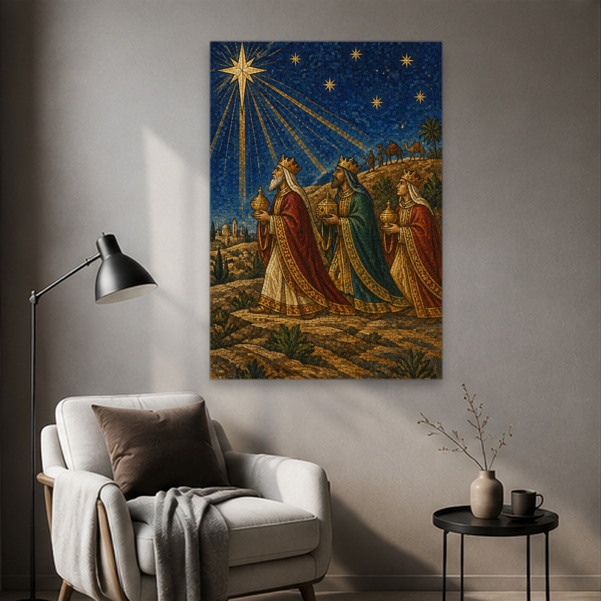 Magi ab Oriente Canvas Wall Art - Catholic Wall Art, styled in the home