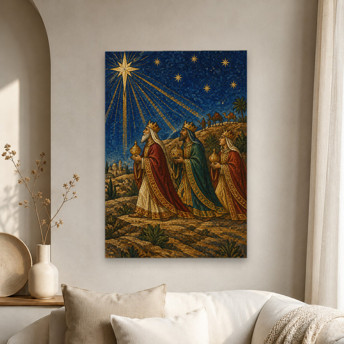 Magi ab Oriente Canvas Wall Art - Catholic Wall Art, scale reference