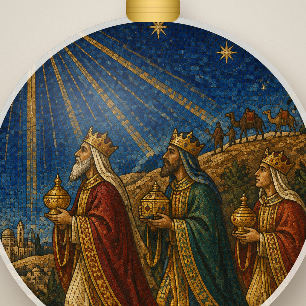 Magi ab Oriente Ceramic Ornament - Catholic Christmas Ornament, detail view
