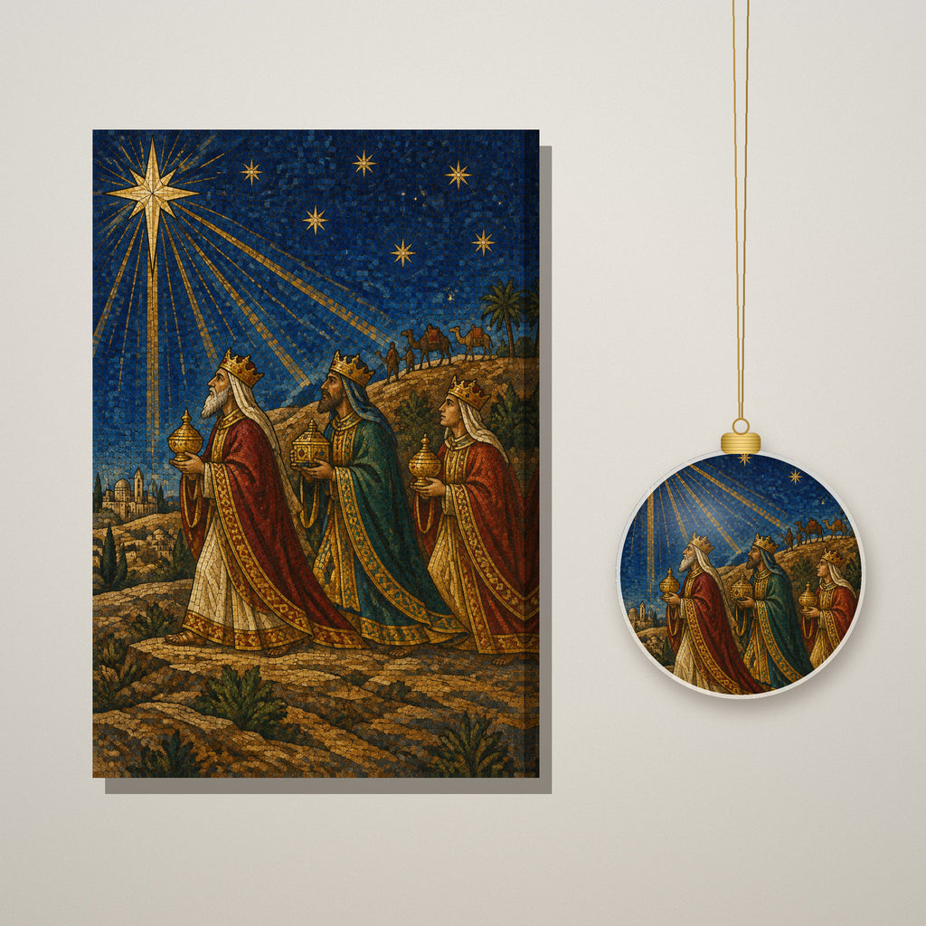 Magi ab Oriente Ceramic Ornament - Catholic Christmas Ornament, styled in the home