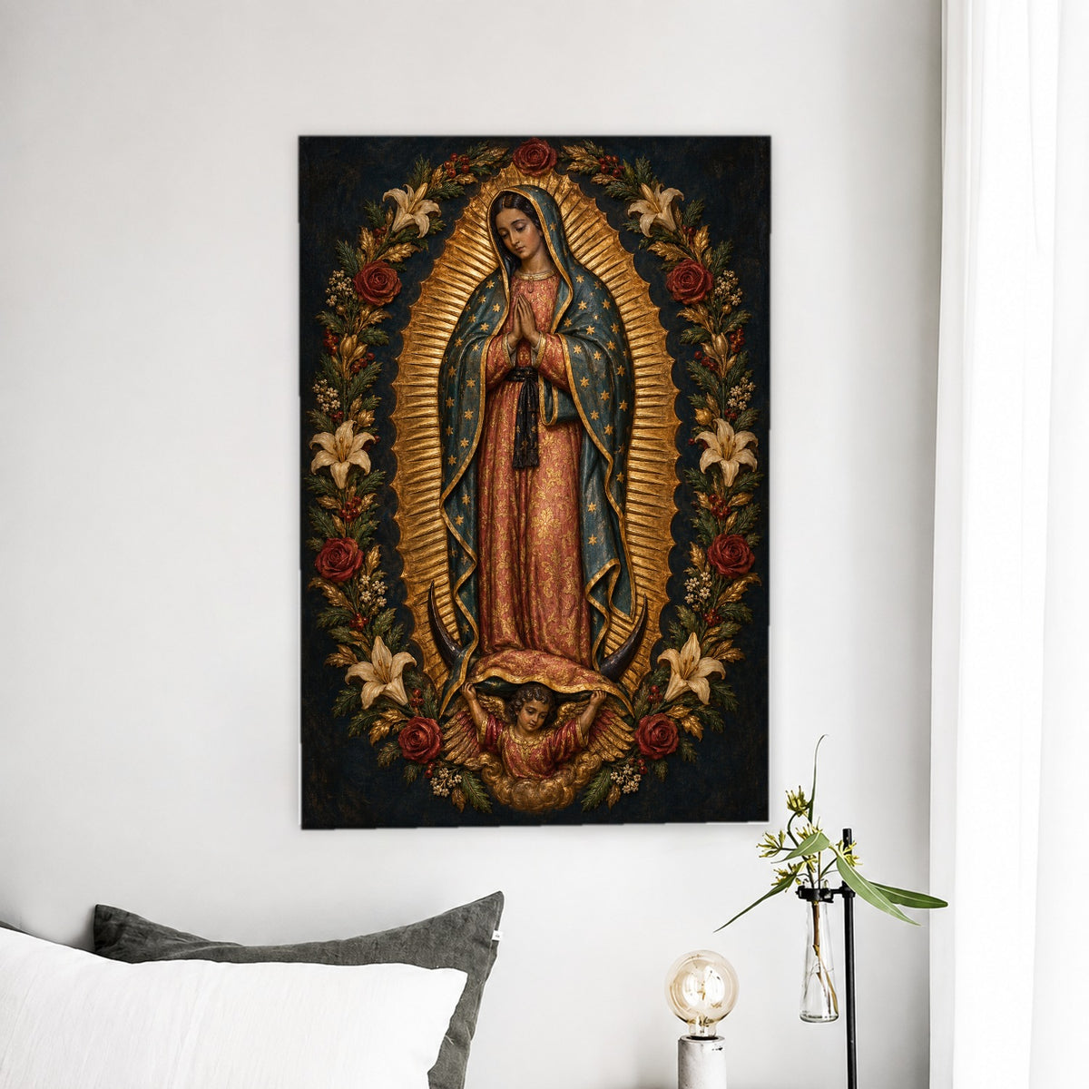 Manto Celeste II Canvas Wall Art - Catholic Wall Art, detail view