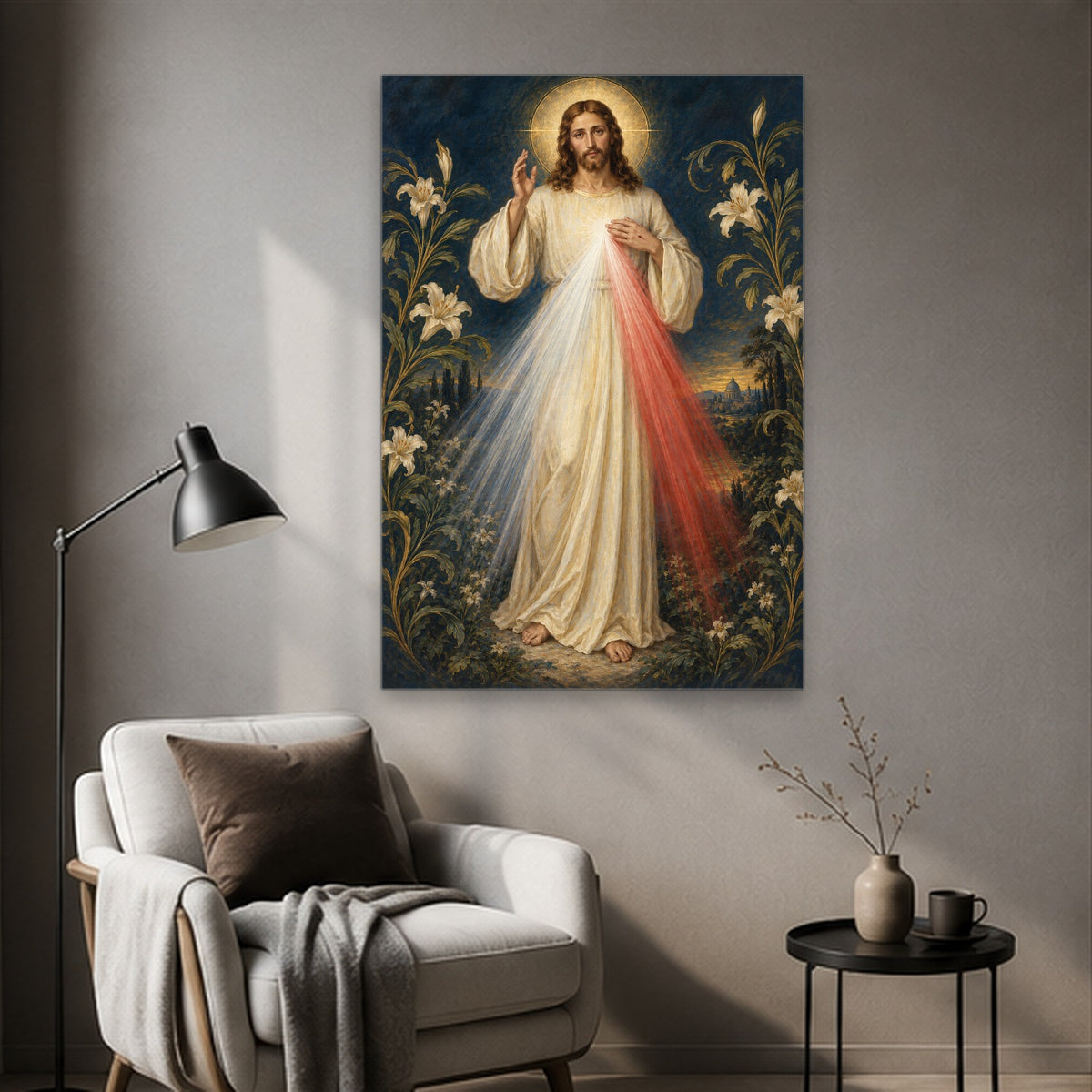 Manus Benedicens II Canvas Wall Art - Catholic Wall Art, styled in the home