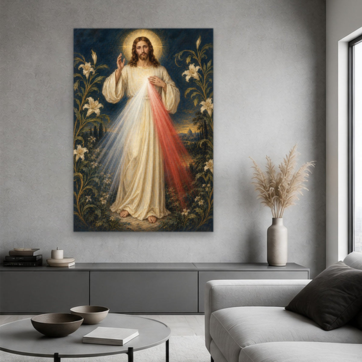 Manus Benedicens II Canvas Wall Art - Catholic Wall Art, hanging display