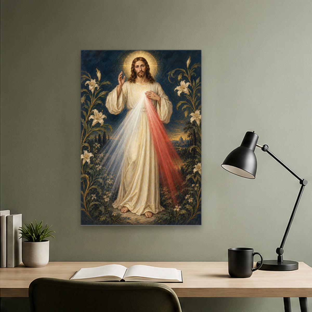 Manus Benedicens II Canvas Wall Art - Catholic Wall Art, close-up of the print