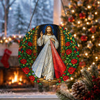 Manus Benedicens IV Glass Suncatcher - Catholic Suncatcher, close-up of the print