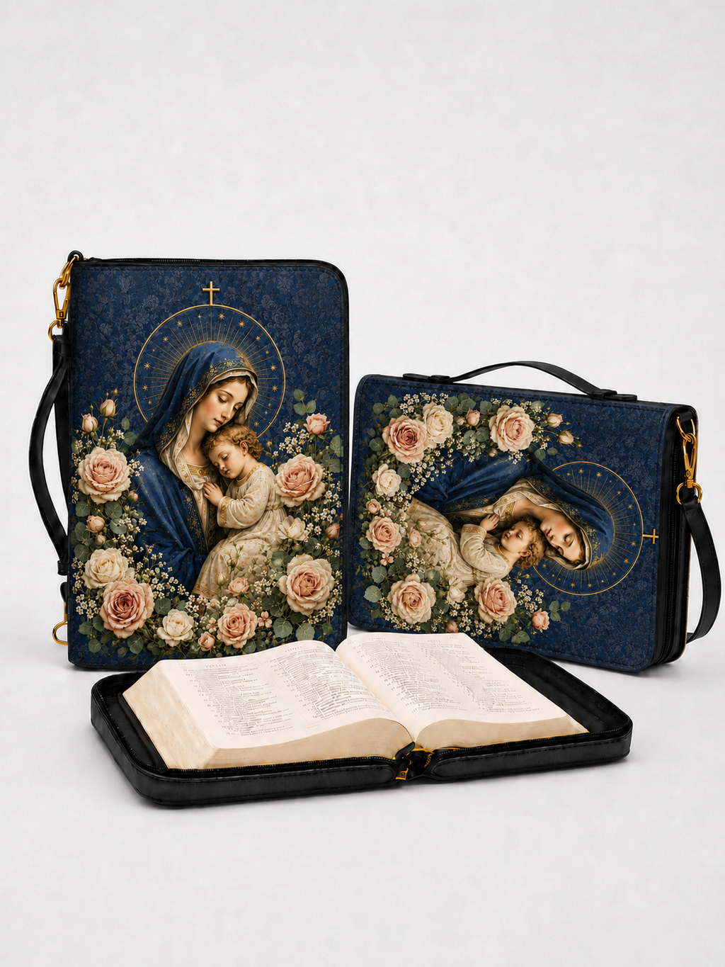 "Marian Rose Embrace" Bible Cover - Catholic Bible Cover, View 2