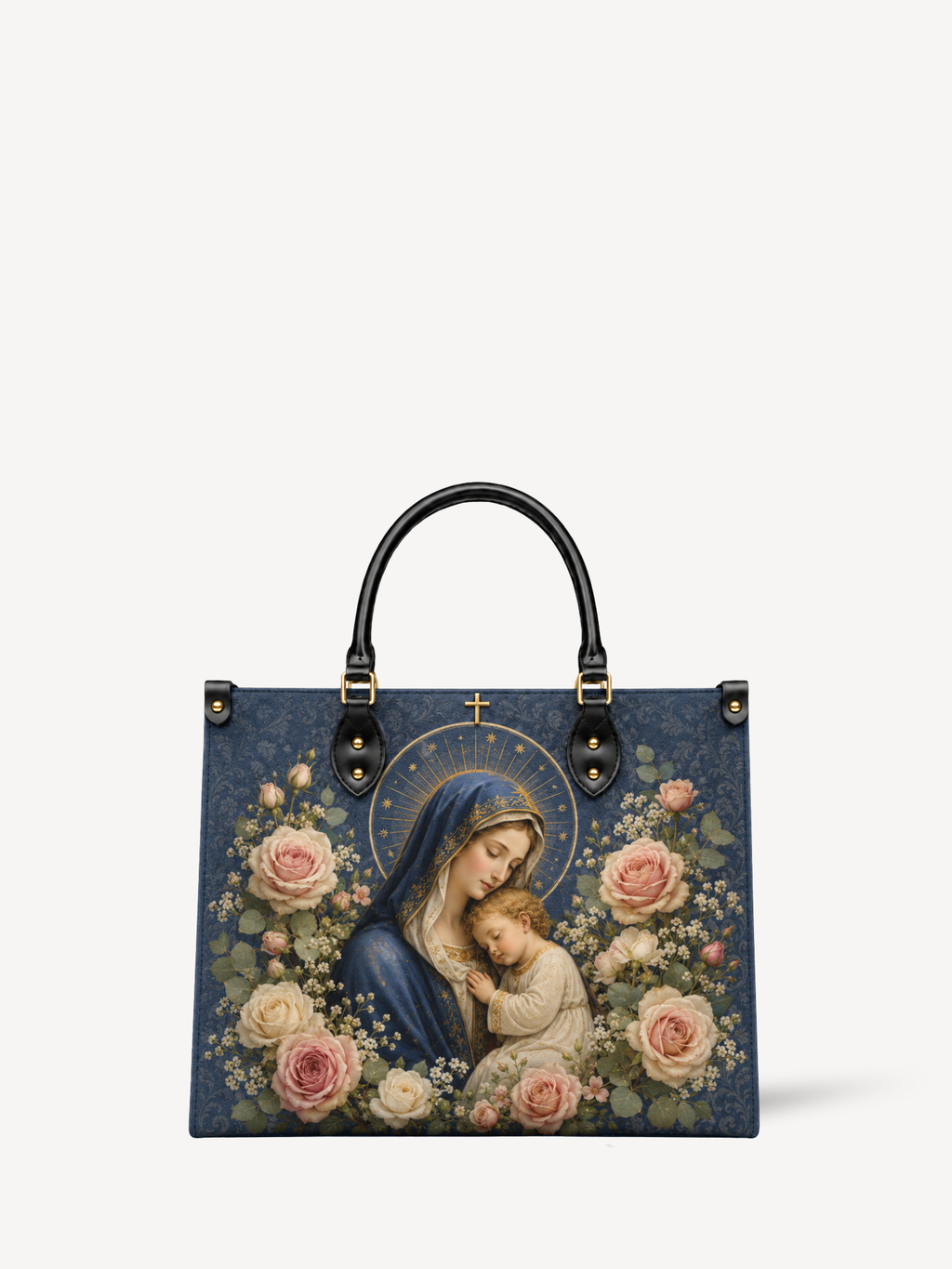 "Marian Rose Embrace" Leather Handbag - Catholic Leather Handbag, View 5