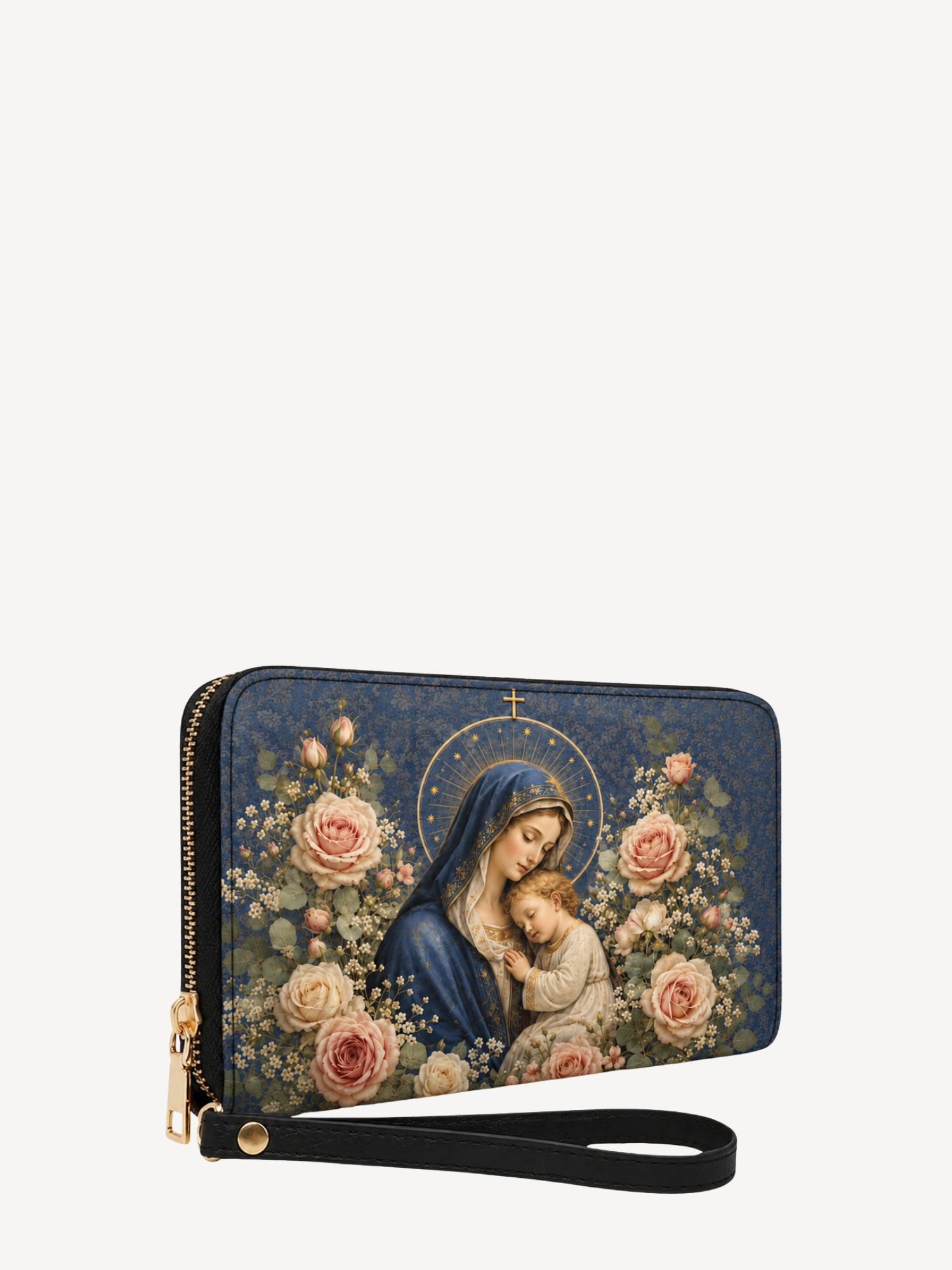 "Marian Rose Embrace" Leather Wallet - Catholic Leather Wallet, View 5