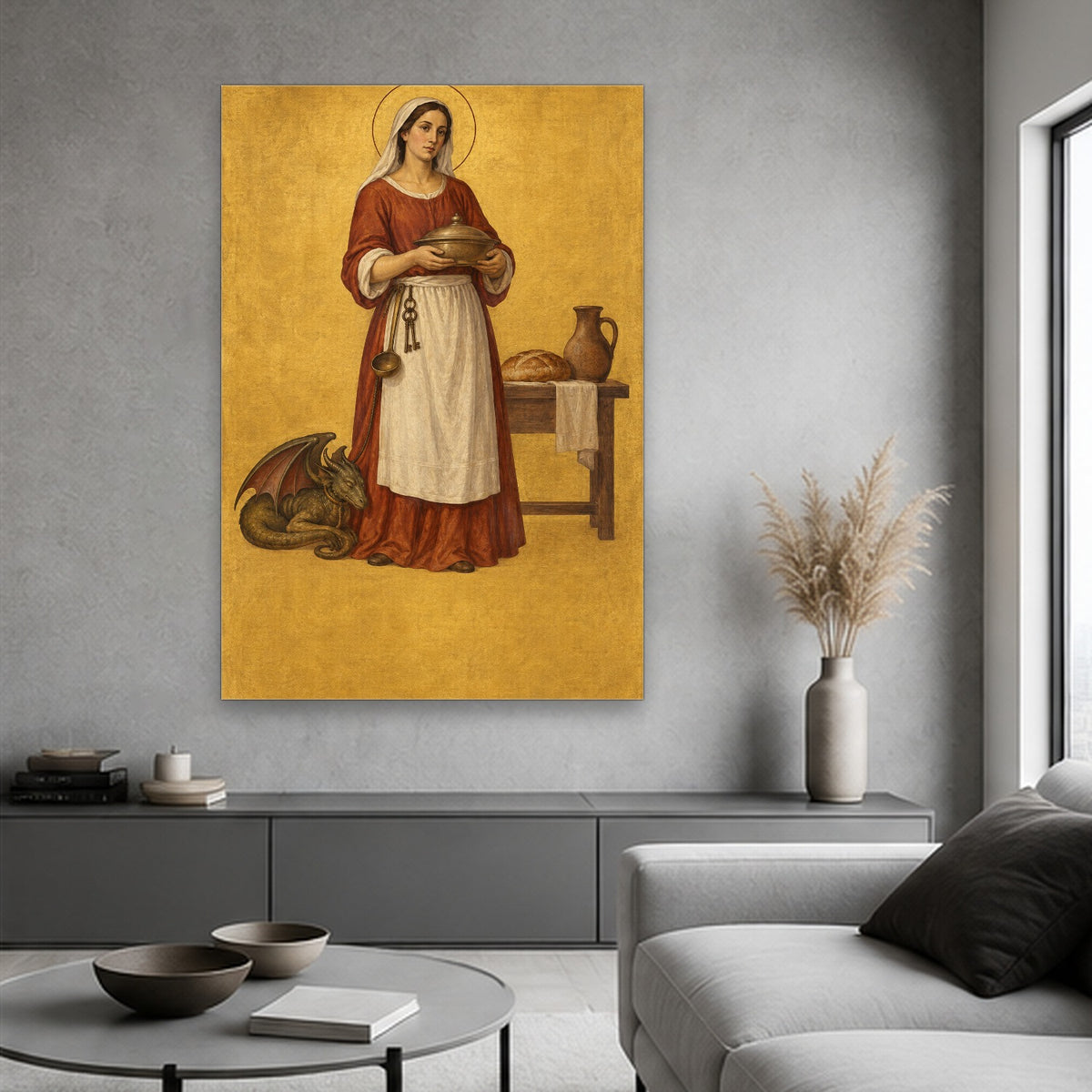 Martha Hospita Canvas Wall Art - Catholic Wall Art, hanging display