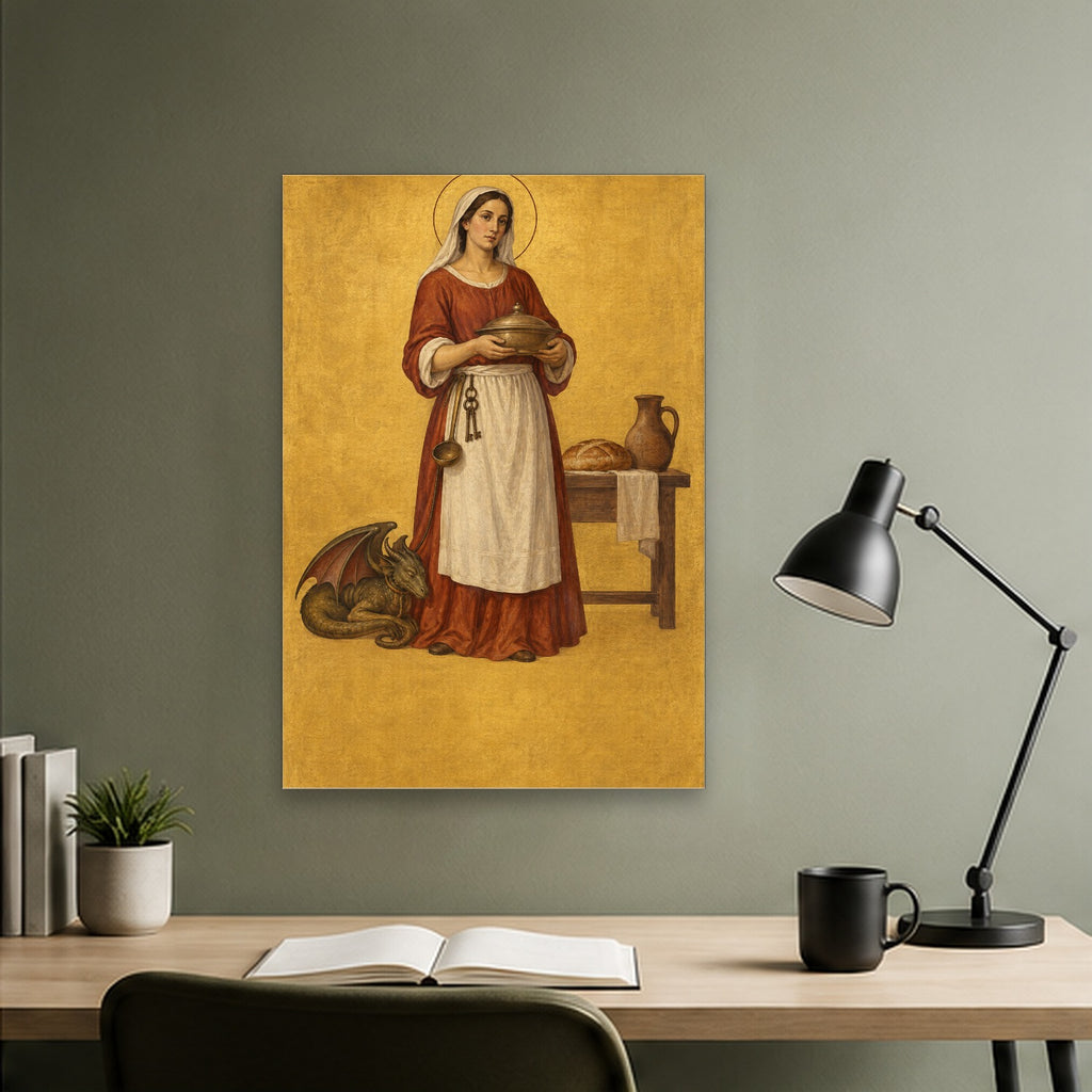 Martha Hospita Canvas Wall Art - Catholic Wall Art, close-up of the print