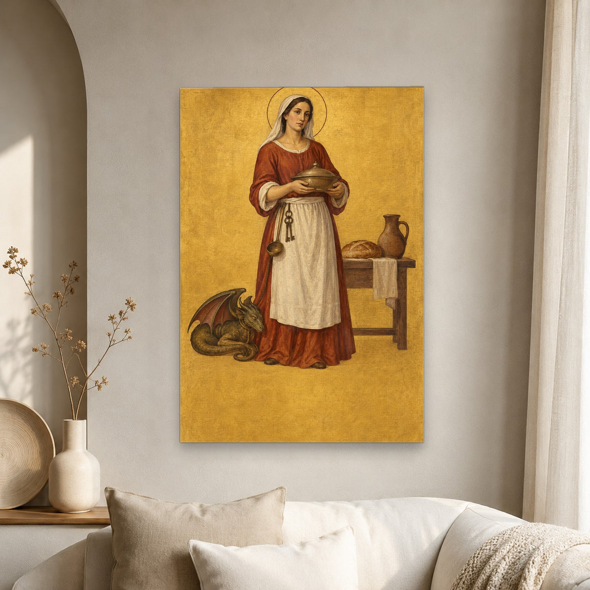 Martha Hospita Canvas Wall Art - Catholic Wall Art, scale reference