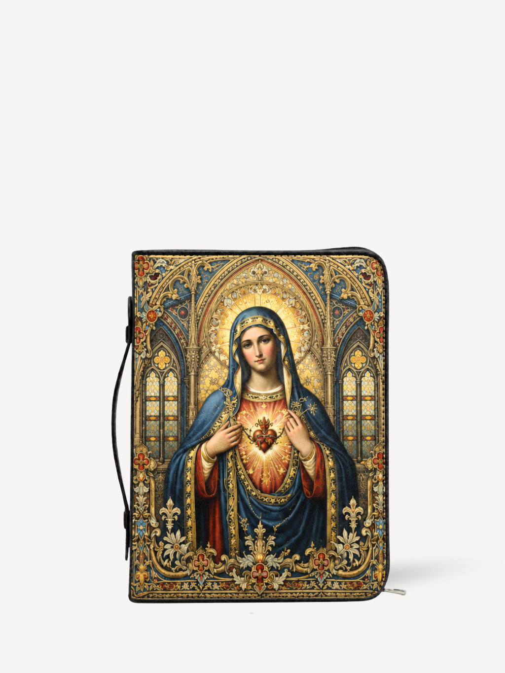 Mater Amoris Bible Cover - Leather Bible Cover, front view