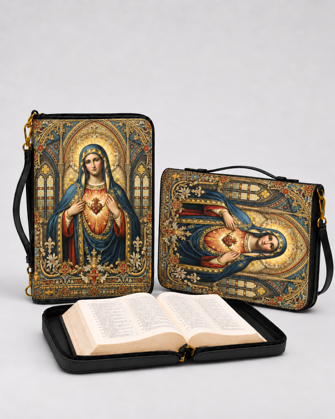 Mater Amoris Bible Cover - Leather Bible Cover, detail view
