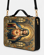 Mater Amoris Bible Cover - PU Leather Bible Cover, styled in the home