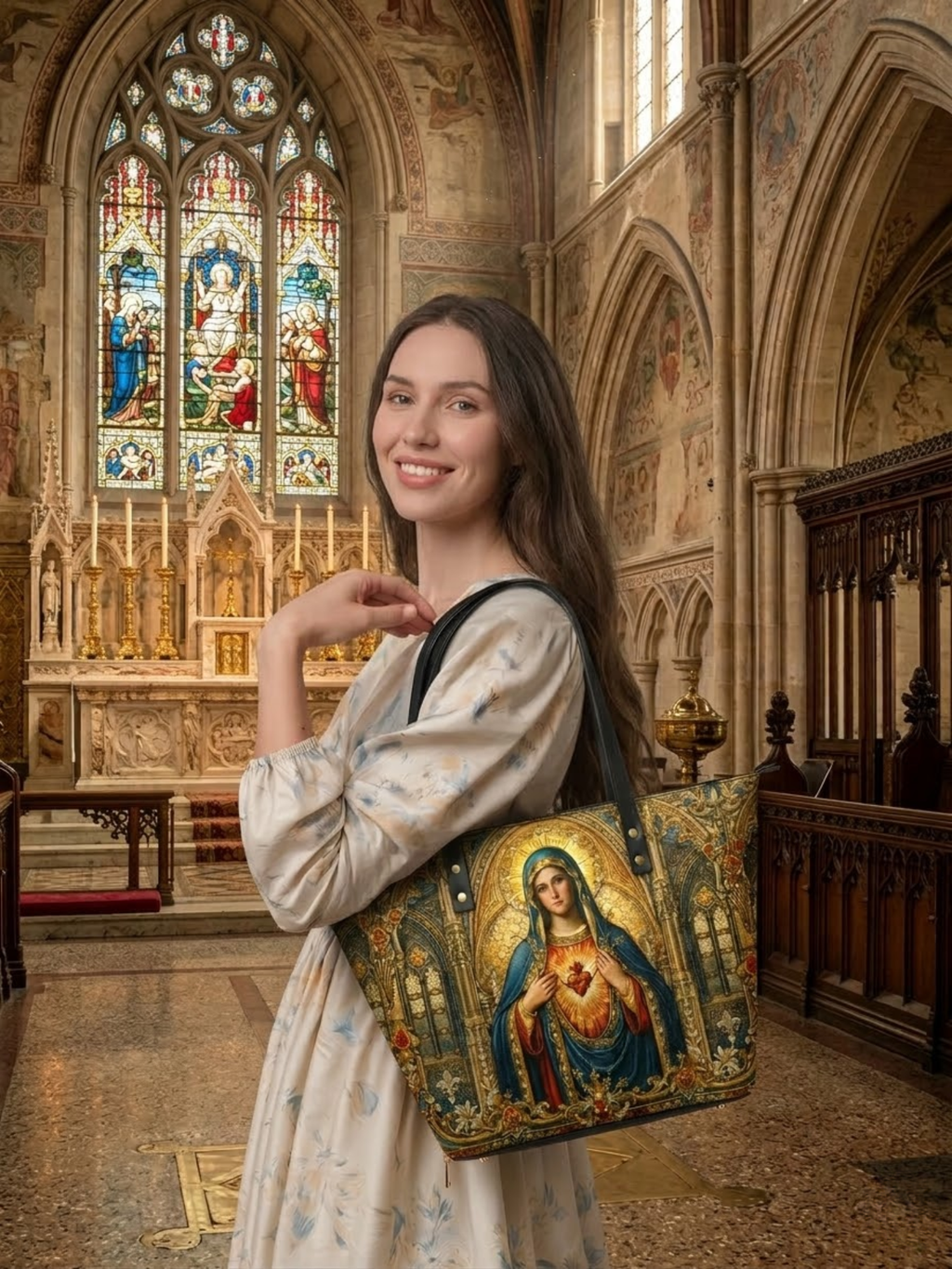 "Mater Amoris" Leather Tote Bag