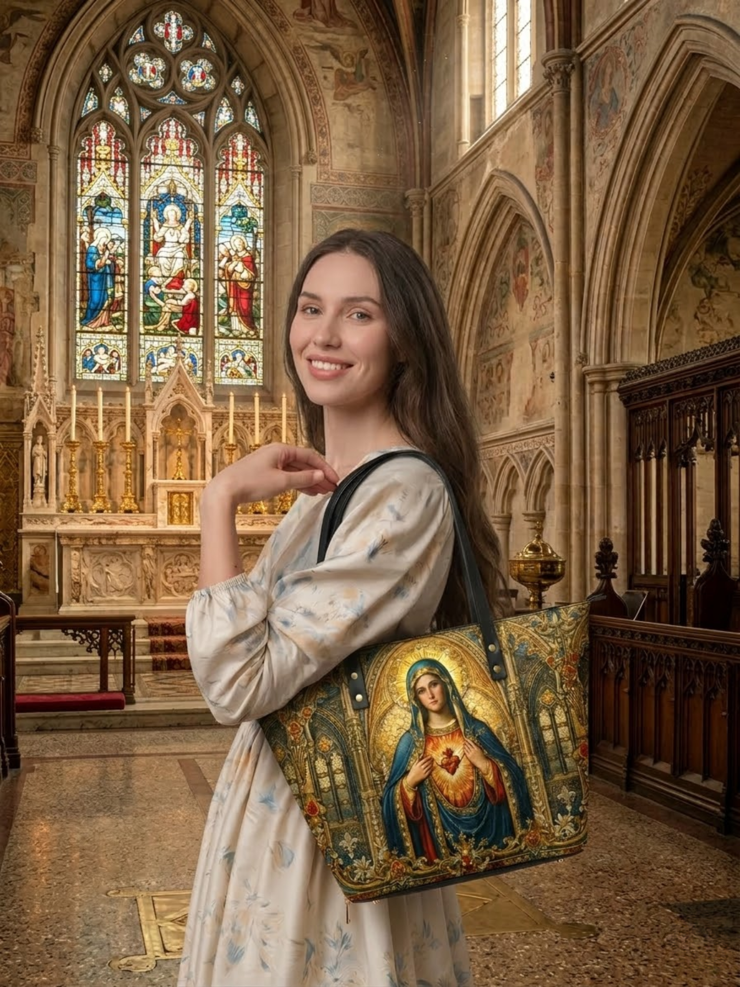 "Mater Amoris" Leather Tote Bag