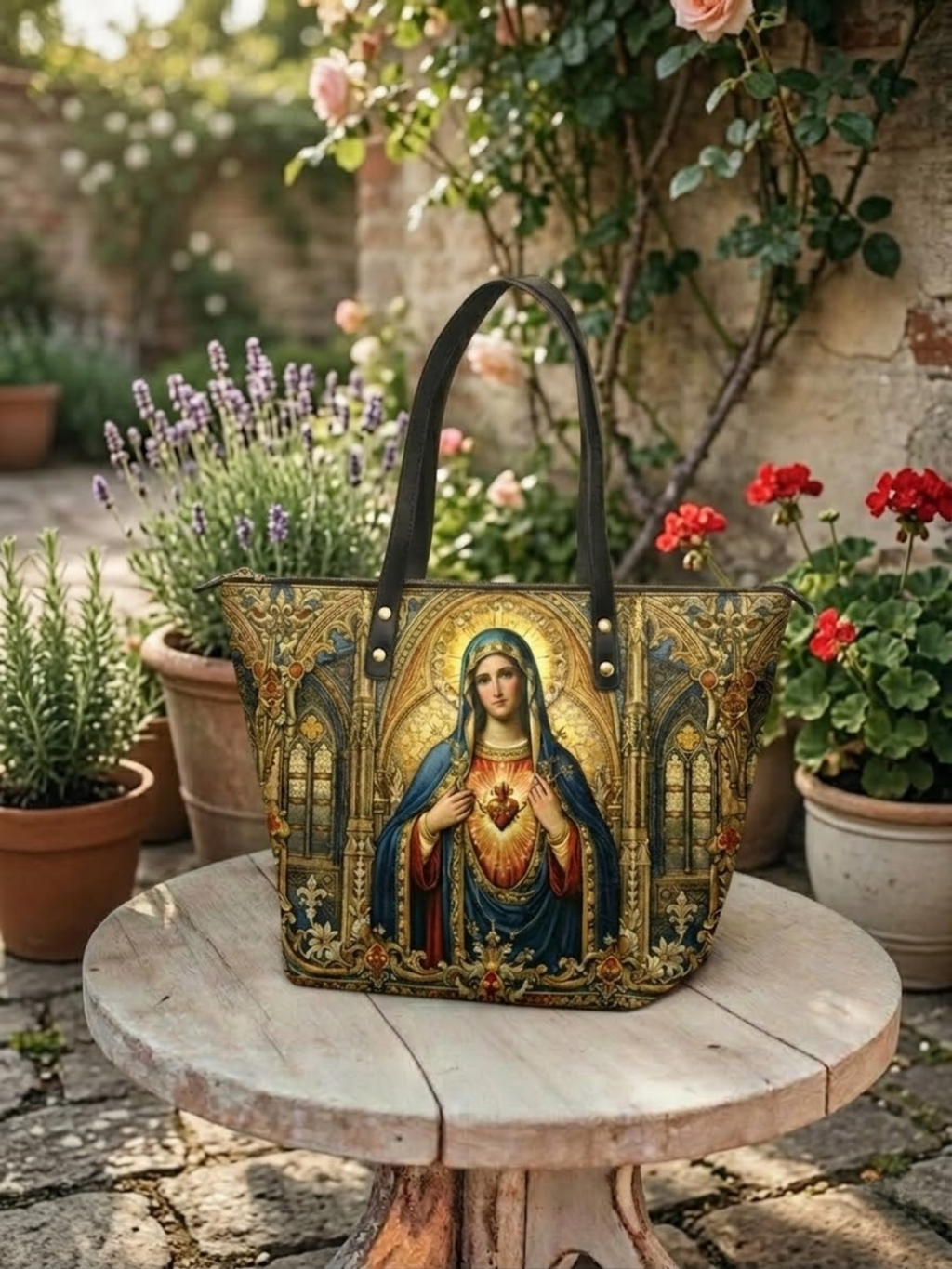 "Mater Amoris" Leather Tote Bag