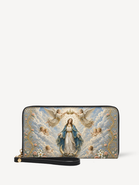 Mater Caeli PU Leather Wallet - Christian Wallet, front view