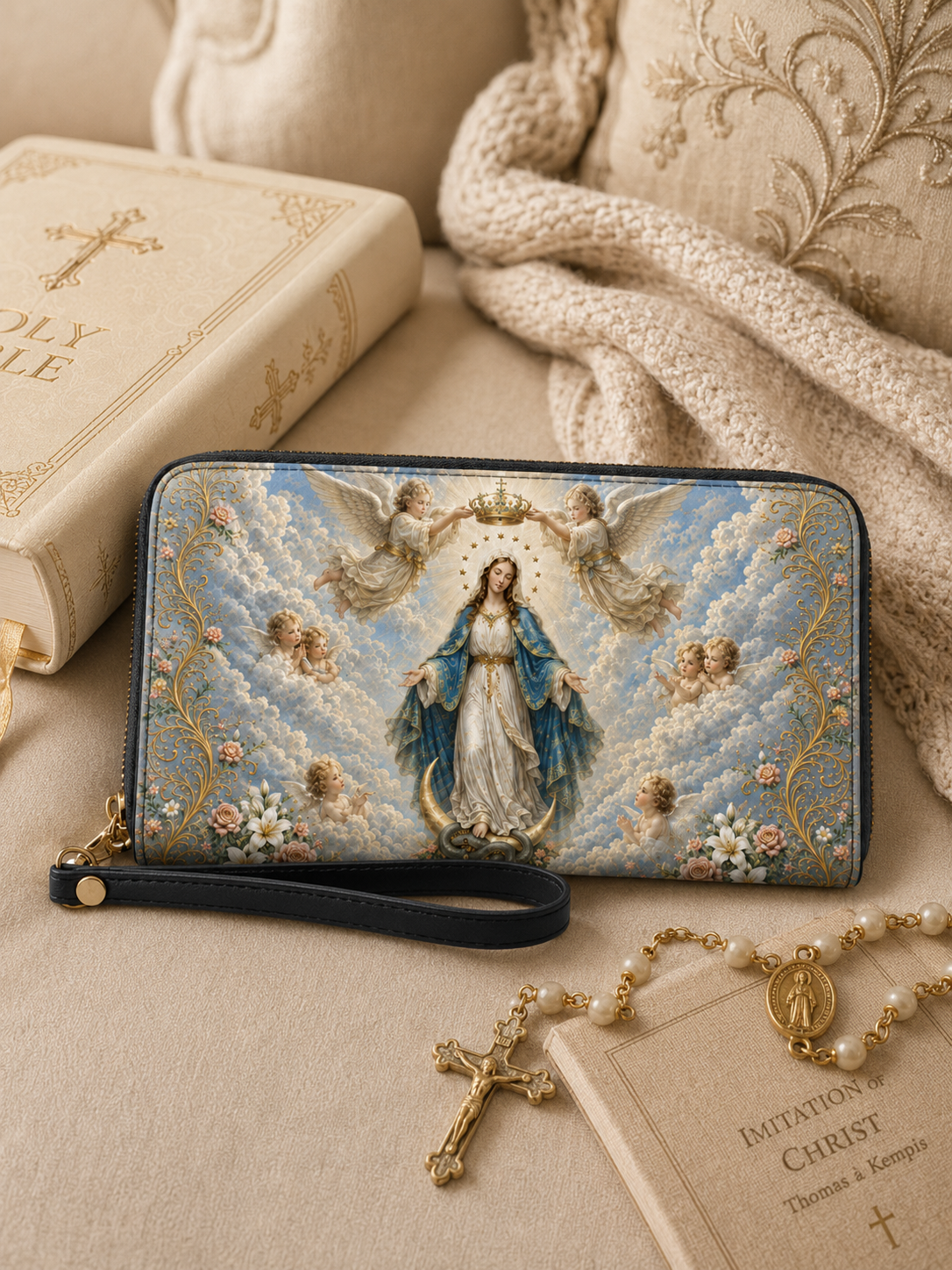 "Mater Caeli" Leather Wallet - Catholic Leather Wallet, View 6