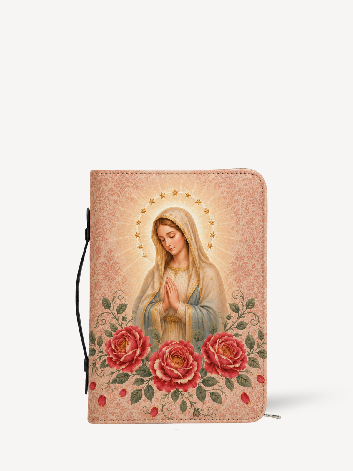 Mater de las Rosas Bible Cover - PU Leather Bible Cover, front view