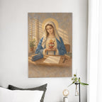 Mater Dolorosa Canvas Wall Art - Catholic Wall Art, detail view