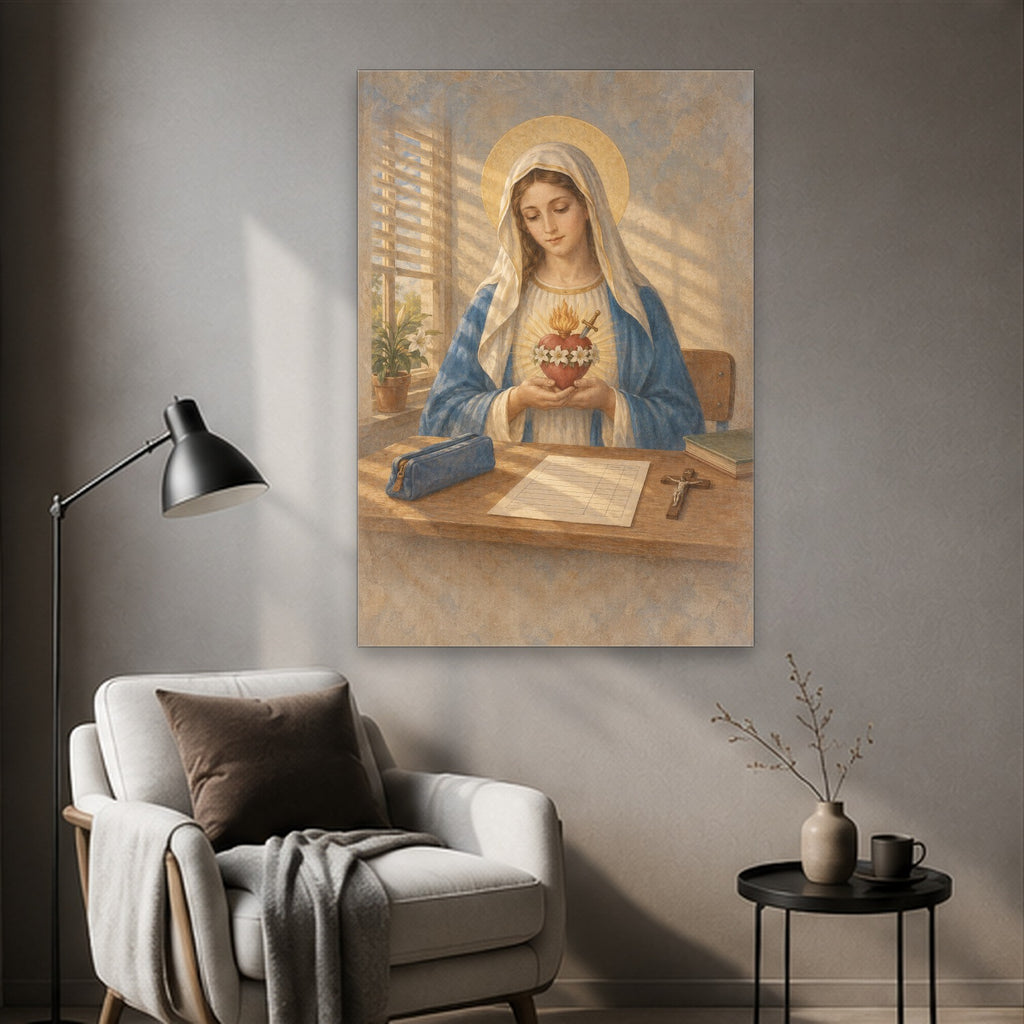 Mater Dolorosa Canvas Wall Art - Catholic Wall Art, styled in the home