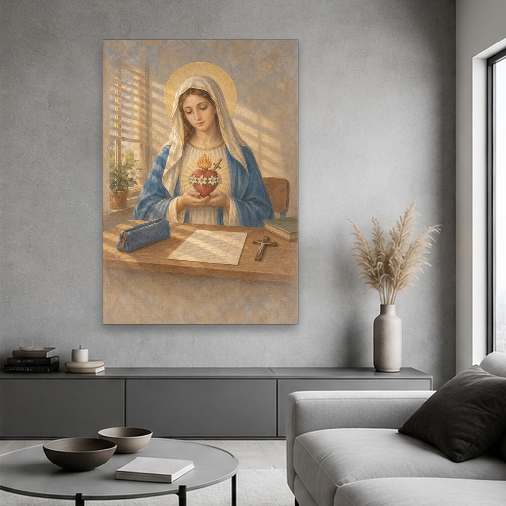 Mater Dolorosa Canvas Wall Art - Catholic Wall Art, hanging display