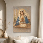Mater Dolorosa Canvas Wall Art - Catholic Wall Art, scale reference