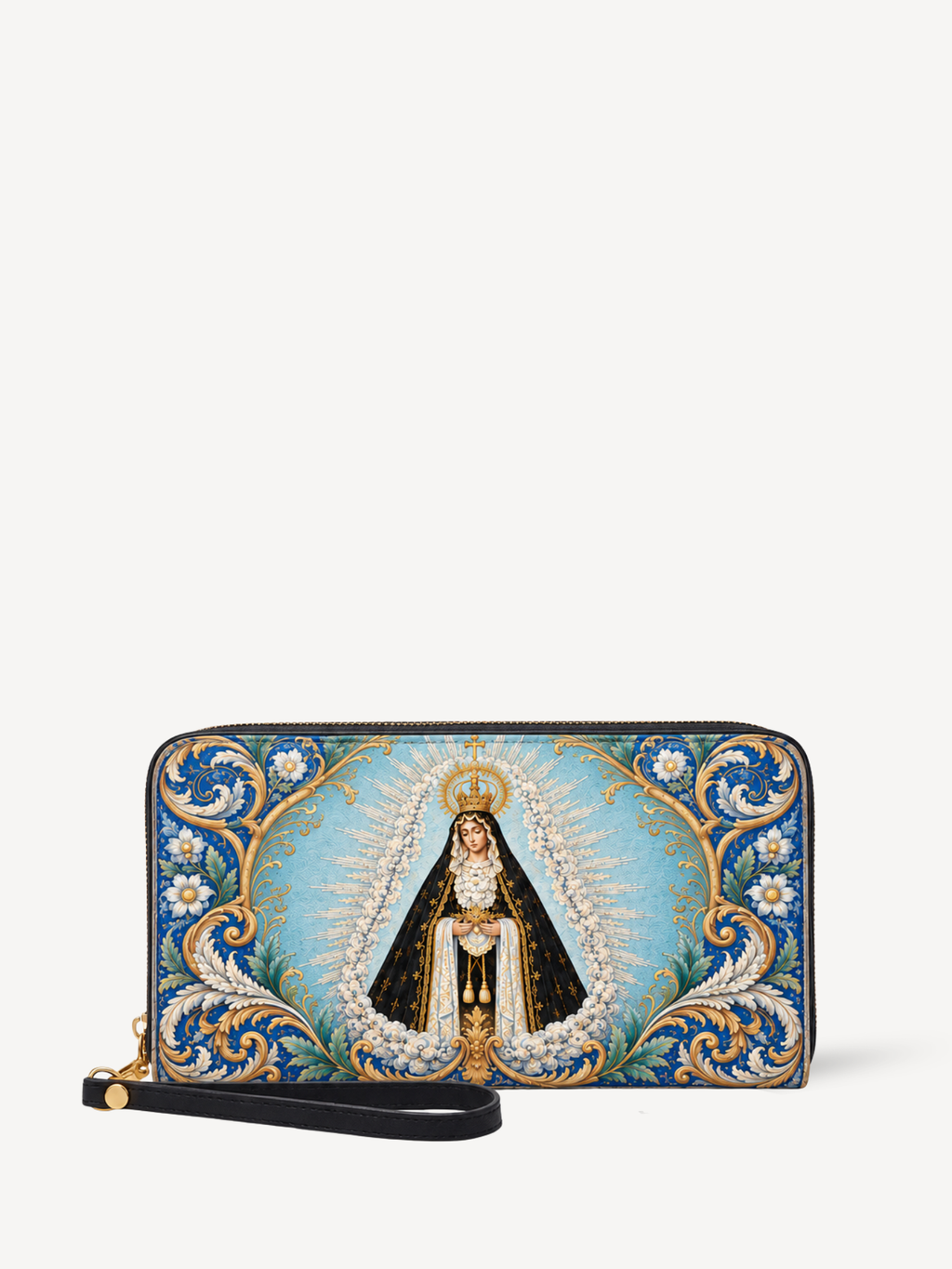 Mater Dolorosa Leather Wallet - Christian Wallet, front view