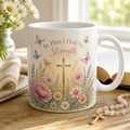 Meadow Of Strength Ceramic Mug - Christian Coffee Mug, front view