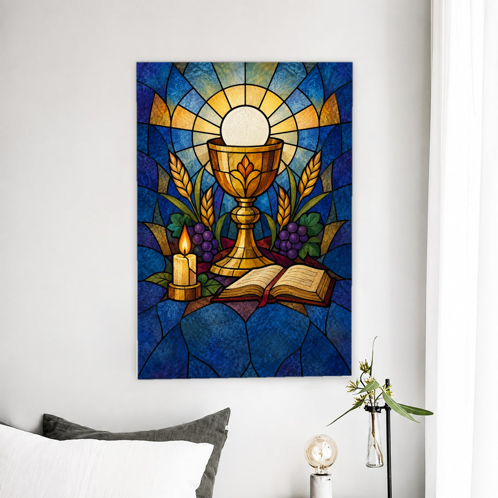 Meek and Humble of Heart – Modern Canvas Wall Art - Catholic Wall Art, detail view