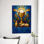Meek and Humble of Heart – Modern Canvas Wall Art - Catholic Wall Art, detail view