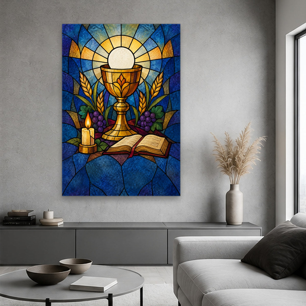 Meek and Humble of Heart – Modern Canvas Wall Art - Catholic Wall Art, hanging display