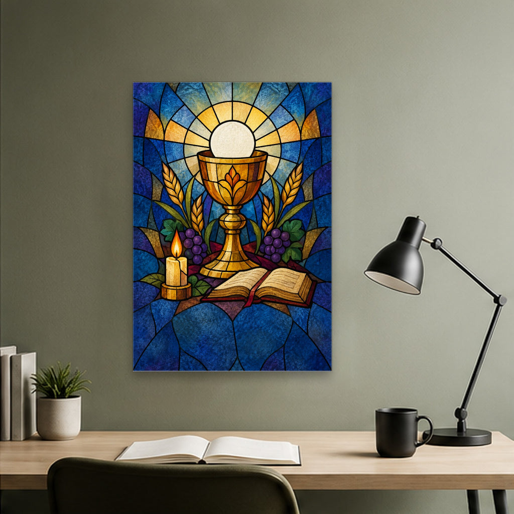 Meek and Humble of Heart – Modern Canvas Wall Art - Catholic Wall Art, close-up of the print