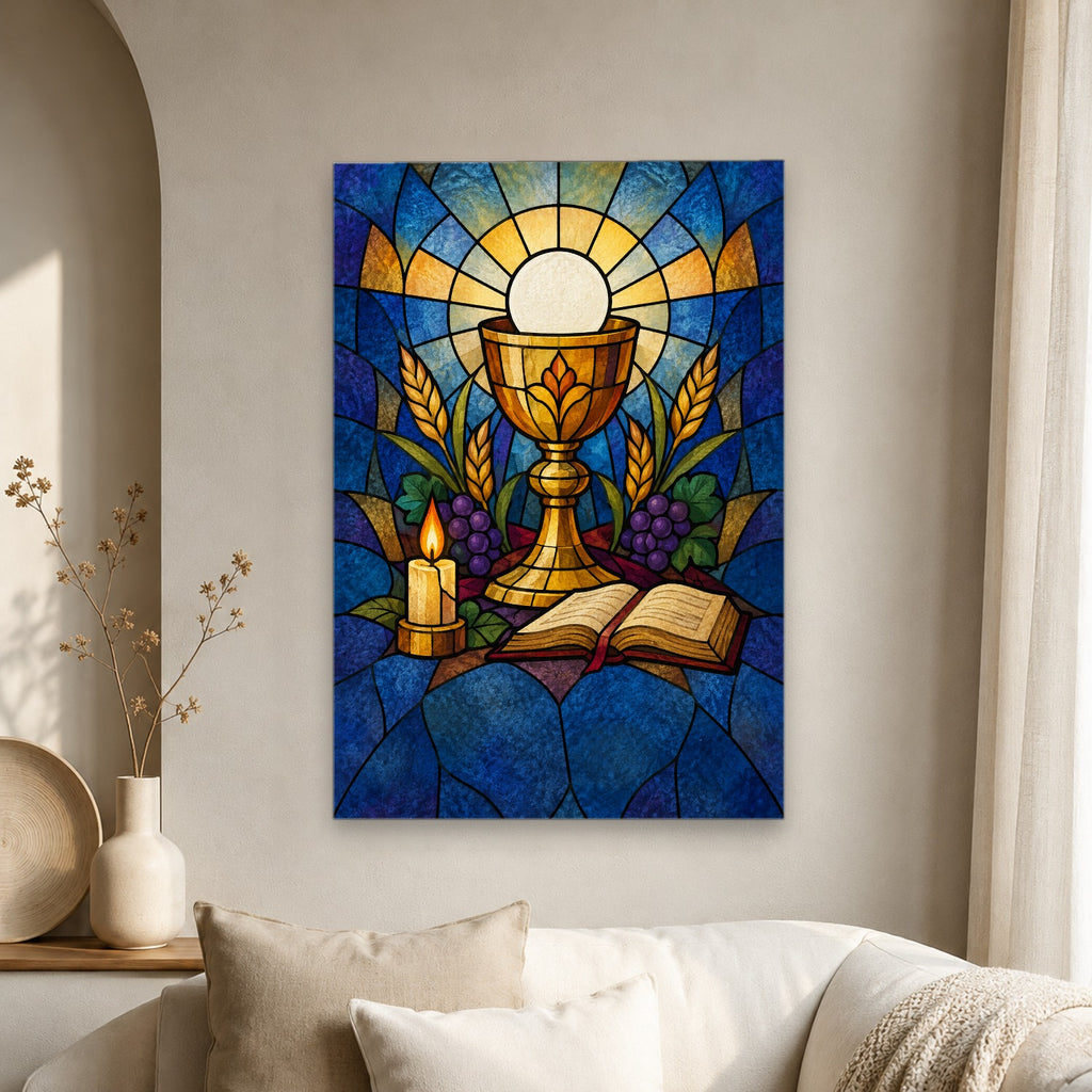 Meek and Humble of Heart – Modern Canvas Wall Art - Catholic Wall Art, scale reference