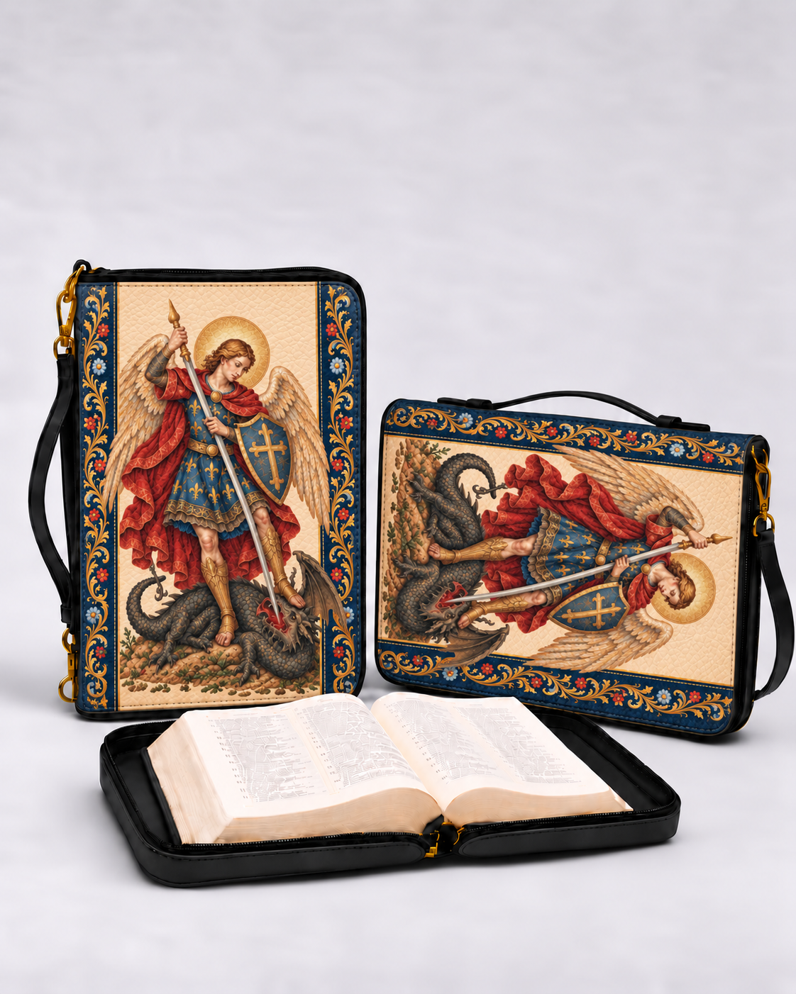Michael’s Triumph Bible Cover - PU Leather Bible Cover, detail view