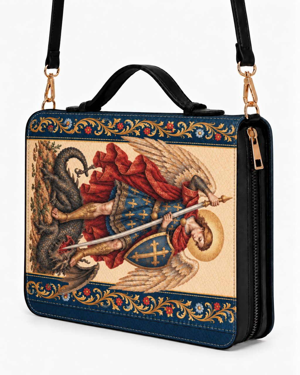 Michael’s Triumph Bible Cover - PU Leather Bible Cover, styled in the home