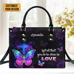 Corinthians Black Let All That You Do Be Done In Love Customized Leather Handbag