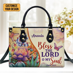 Bless Inspirational Quote - Customized Leather Handbag